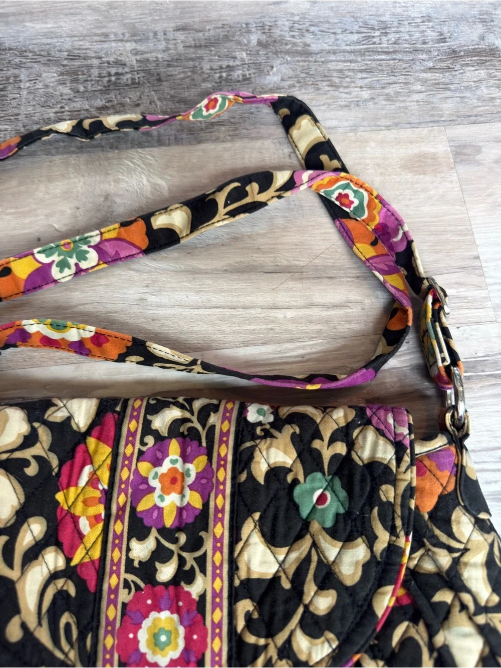 Vera Bradley The Frannie Quilted Crossbody In Retired Pattern Suzani